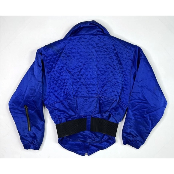 Nils Ski Jacket Womens 10 Vintage USA Full Zip Blue Belted Snowboard Coat - Picture 2 of 10